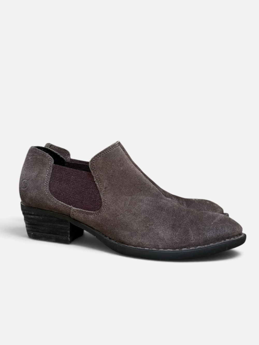Børn Dallia Grey Distressed Suede Chelsea Ankle Booties Shoe Size 8